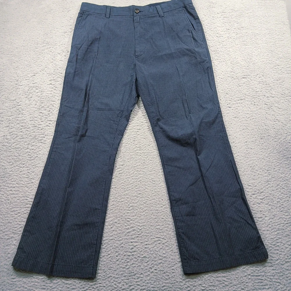 Banana Republic Men's Blue Pinstripe‎ Dress Pants 35x30 100% Cotton EUC